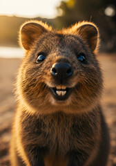 Obraz premium Close-up of a happy marsupial