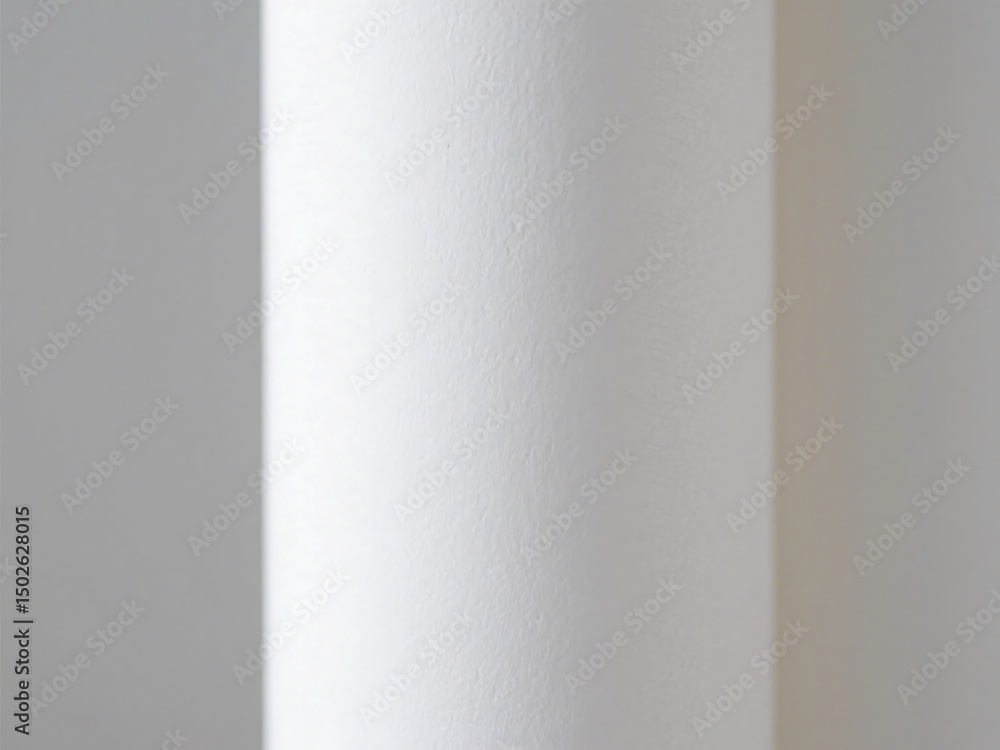 Poster minimalist white wall with subtle texture and soft lighting suggesting architectural details and con
