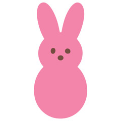Easter Marshmallow Bunny Illustration, Happy Easter Day Clipart, Easter Festival Cultural Holiday Design Sublimation
