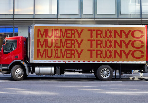 Delivery Truck Mockup in NYC