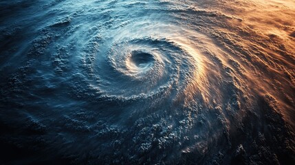 A dramatic visualization of hurricanes and typhoons, AI-generated 