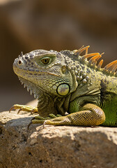 Fototapeta premium Close-up of iguana on rock (1)