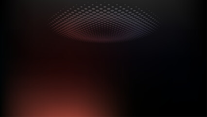 Trendy Scarlet Red and Black Editable Mesh Vector with Halftone Dots