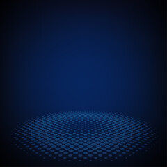 Trendy Deep Cyan and Black Editable Vector Halftone Dots Mesh Background