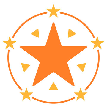 Star rating icon used to represent quality reviews, product ratings, user scores, and customer evaluation