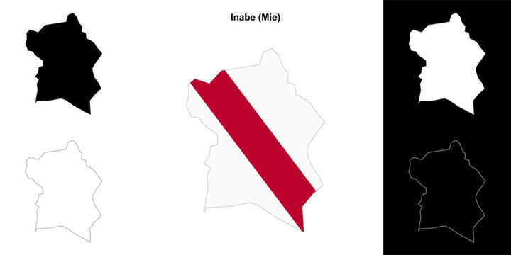 Inabe (Mie) outline map set