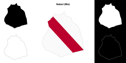 Nabari (Mie) outline map set