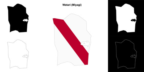 Watari (Miyagi) outline map set