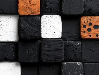 Monochrome Gradient Rectangles Arranged in a Geometric Pattern