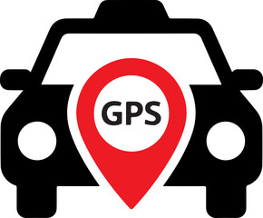 Car GPS Location Icon – Vector Map Pin Navigation Symbol