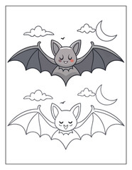 bat coloring book for kids