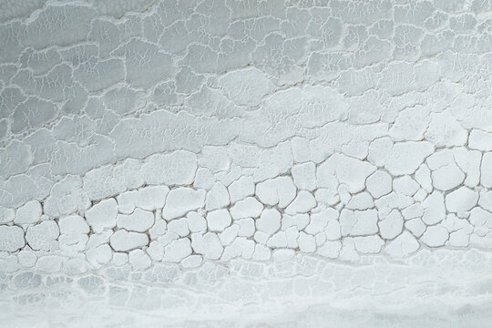Cracked saline mud in an abstract natural pattern