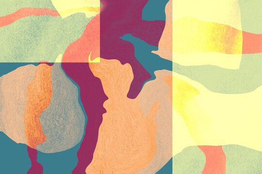 Colorful abstract background with organic textural shapes