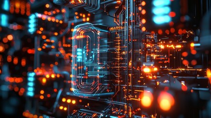 The future of energy management is showcased in this futuristic backdrop.