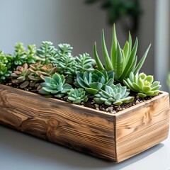 Tranquil Mini Garden with Succulents, Perfect for Office Des