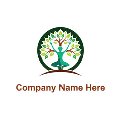 Obraz premium yoga tree logo