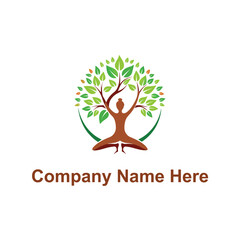 Obraz premium yoga tree logo
