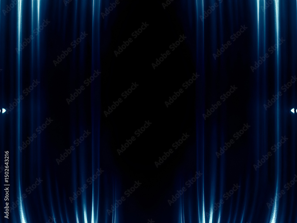 Poster abstract blue light streaks on black background creating an elegant and futuristic visual for design