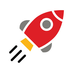 Rocket icon. Vector of rocket launch icon. rocket in the air