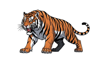 Fototapeta premium Furious Orange Tiger Walking Forward