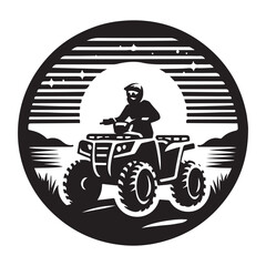 ATV logo vector, quad bike logo vector illustration, silhouette design, vector image