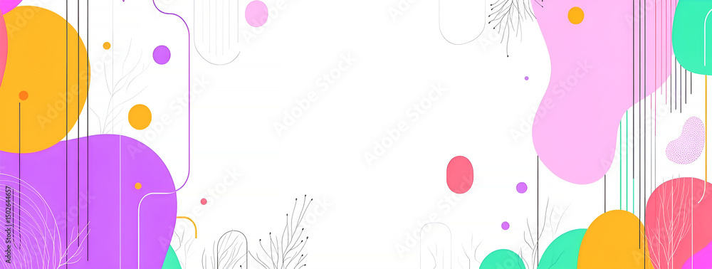 Poster abstract colorful background with fluid shapes and decorative elements in a minimalist artistic styl