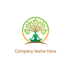 Obraz premium yoga tree logo