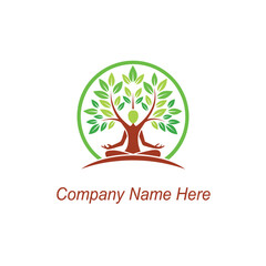 Obraz premium yoga tree logo