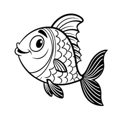 a fish vector icon, simple fish silhouette vector icon template