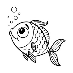 a fish vector icon, simple fish silhouette vector icon template