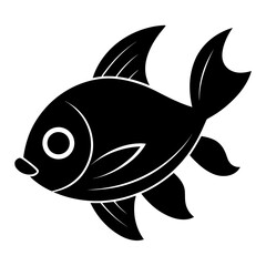a fish vector icon, simple fish silhouette vector icon template