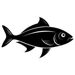 a fish vector icon, simple fish silhouette vector icon template