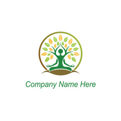 Obraz premium yoga tree logo