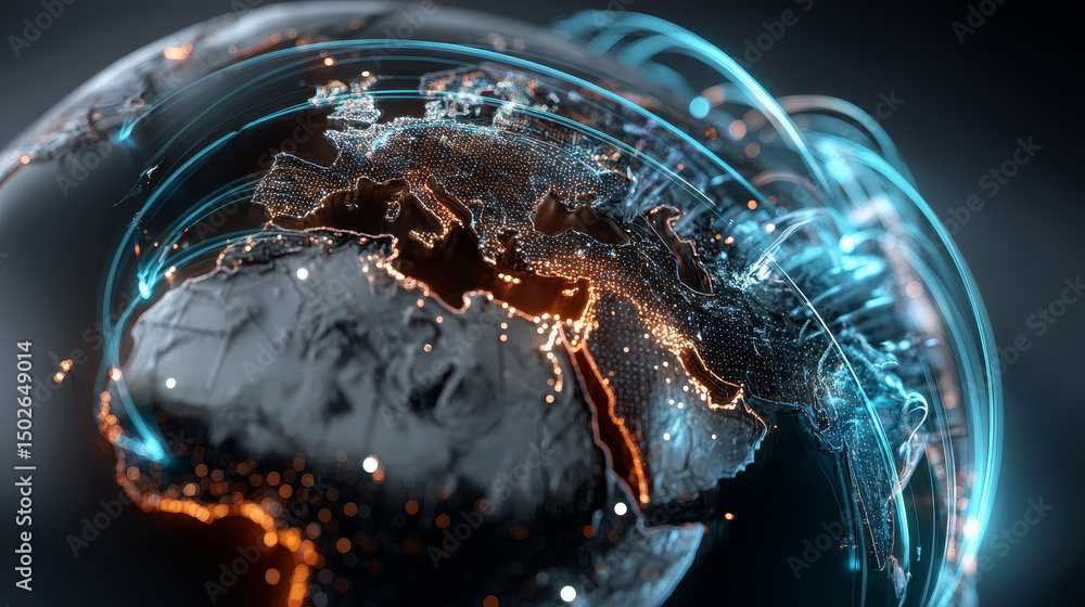 Aufkleber hand touching global network connection and ensuring assurance of secure and reliable data exchange 