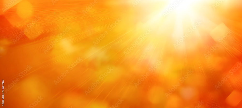Poster abstract warm sunlight with lens flare and bokeh effect for backgrounds and designs representing ene