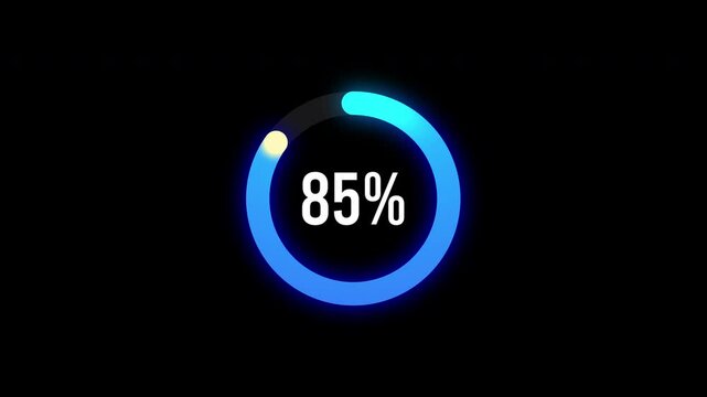 85% Circle Progress Bar Animation For business and infographics