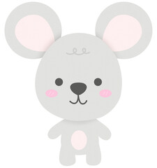 Tiny Cute Animal Mouse Kids Illustration style