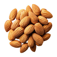 Fototapeta premium Almond Nuts Pile on Transparent Background for Food and Health Uses