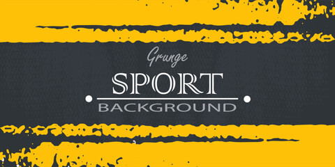 Minimal Abstract Yellow Frame Grunge Sport Design In Dark Background. Vector illustration eps 10