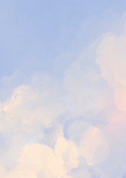 pastel blue sky and clouds