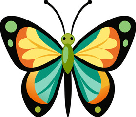 Butterfly vector art icon white background 