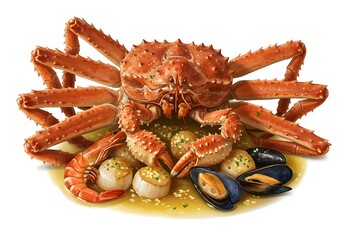 Seafood Platter with Crab, Mussels, and Clams