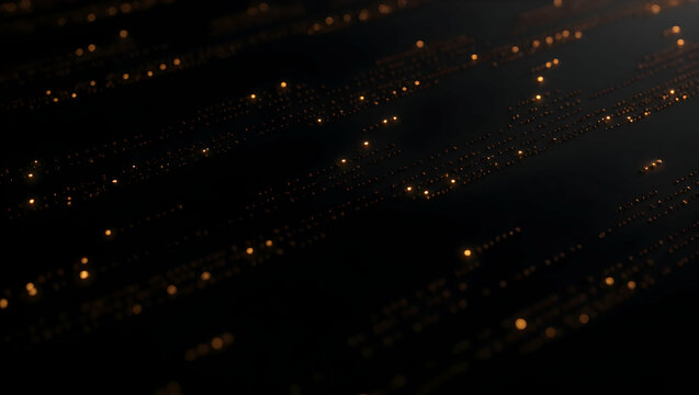 Digital Background Thin bronze tech lines align in parallel arrays across a matte dark background