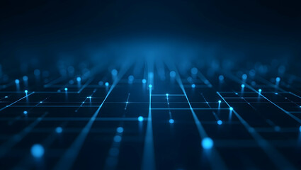 Digital Background Indigo-toned matrix with fine grid lines and luminous node points