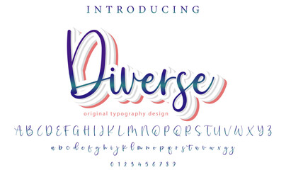 Diverse Font Stylish brush painted an uppercase vector letters, alphabet, typeface