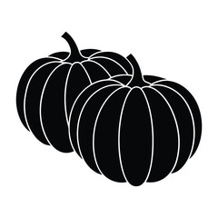 Two pumpkins silhouette vector illustration for fall season