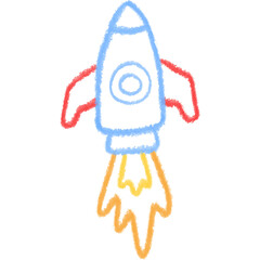 Rocket  Space Doodle Crayon Kindergarten