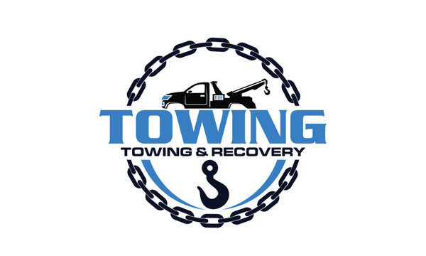 towing logo design vector template