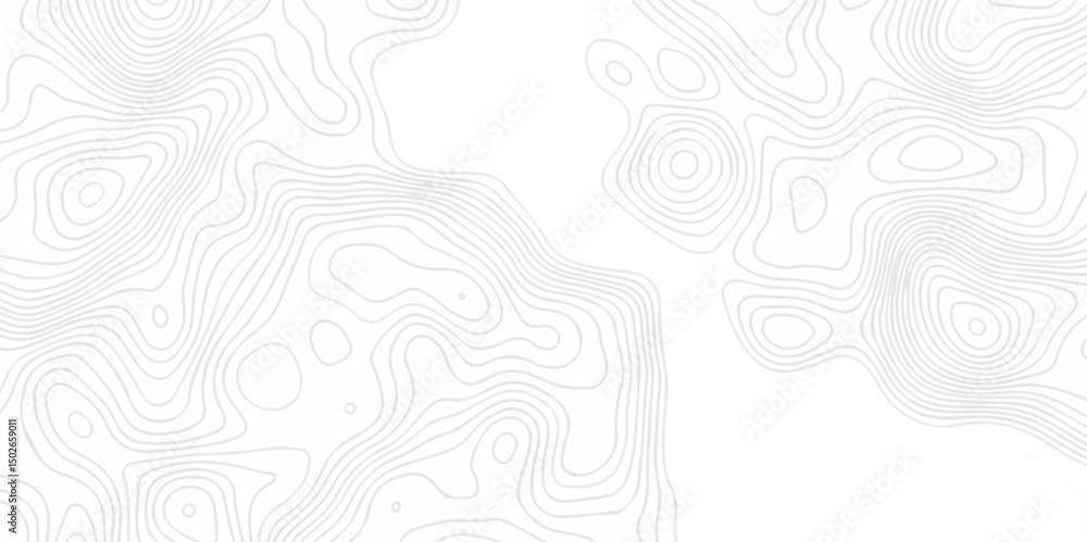 Poster abstract topographic white wave paper curved reliefs. topographic map patterns, topography line map.
