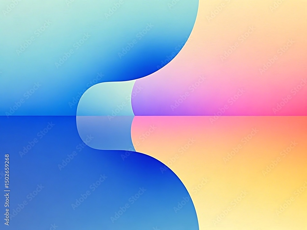 Poster abstract composition of gradient color waves and reflections in modern graphic design